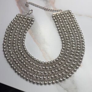 Chic Silver Beaded Necklace